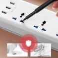 thumbnail image 6 of Power Strip Tower Smart Socket Fast Charging Converter 2 Meters/6.6 Ft Extension Cable Terminal Block White 3-port+3USB Port - EU And US Standard Three Plug, 6 of 9