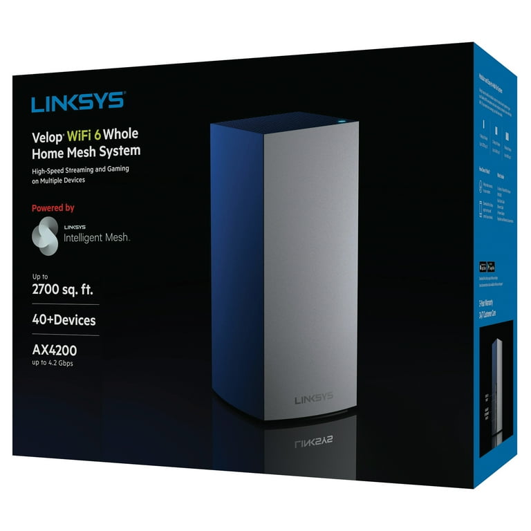 Linksys Velop MX4200 AX Wi-Fi 6 Mesh Gigabit Wireless Router Linksys Velop MX4200 AX Wi-Fi 6 Mesh Gigabit Wireless Router