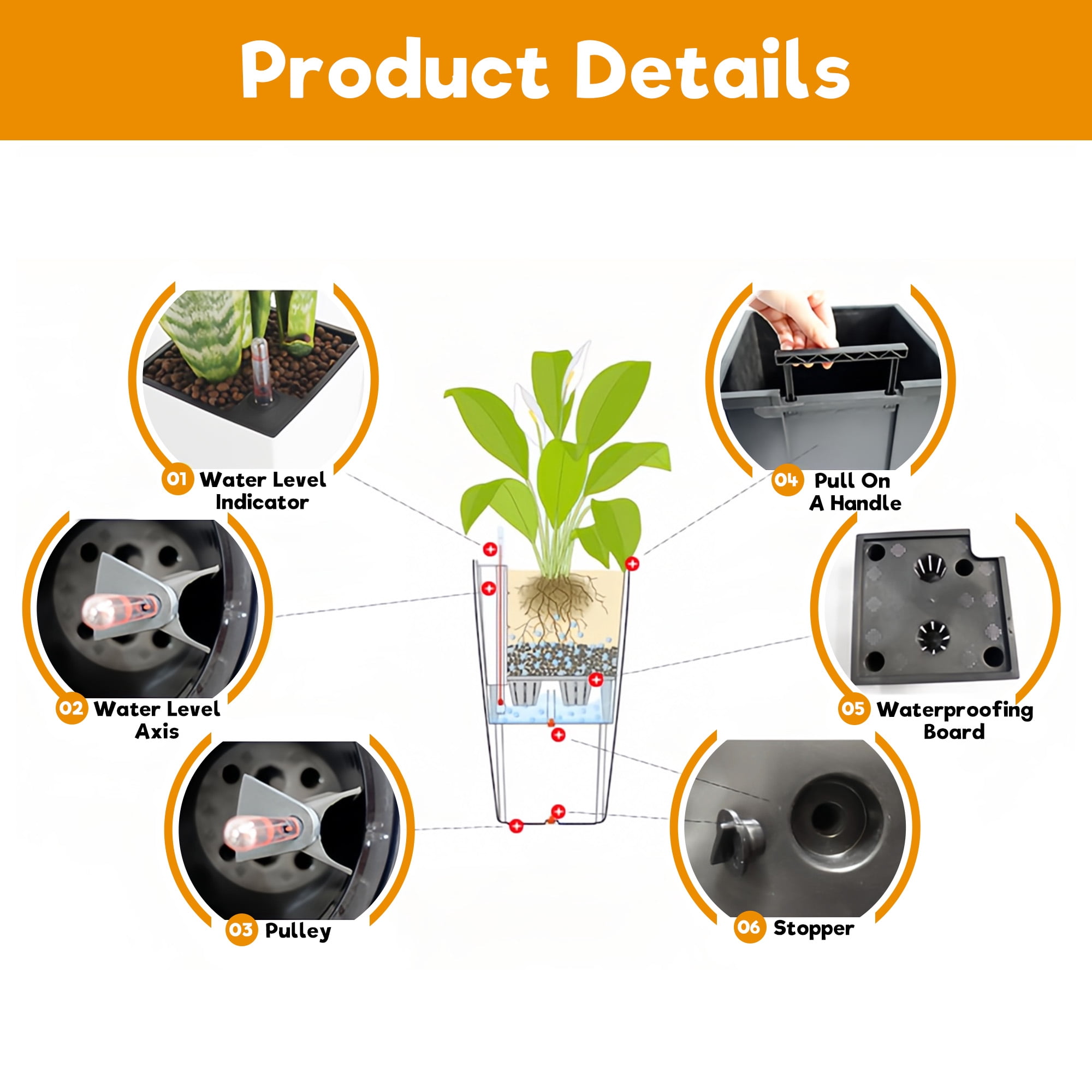 Black Polypropylene Set of 2 Tall Planters - 22.17 in H for Indoor Outdoor Use