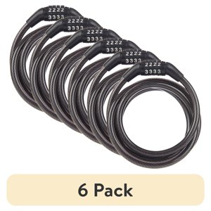 Brinks Covered Combination Cable Lock, 5/16in x 5ft (6-pack)
