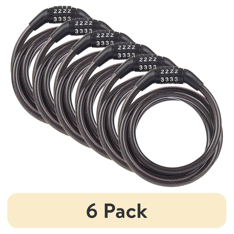 Brinks Covered Combination Cable Lock, 5/16in x 5ft (6-pack) photo 1