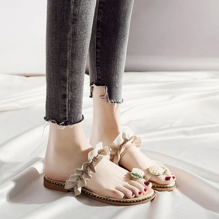 

Women Flat-Bottom Slippers Clip Toe Fashion Students Sandals Summer Beach Shoes