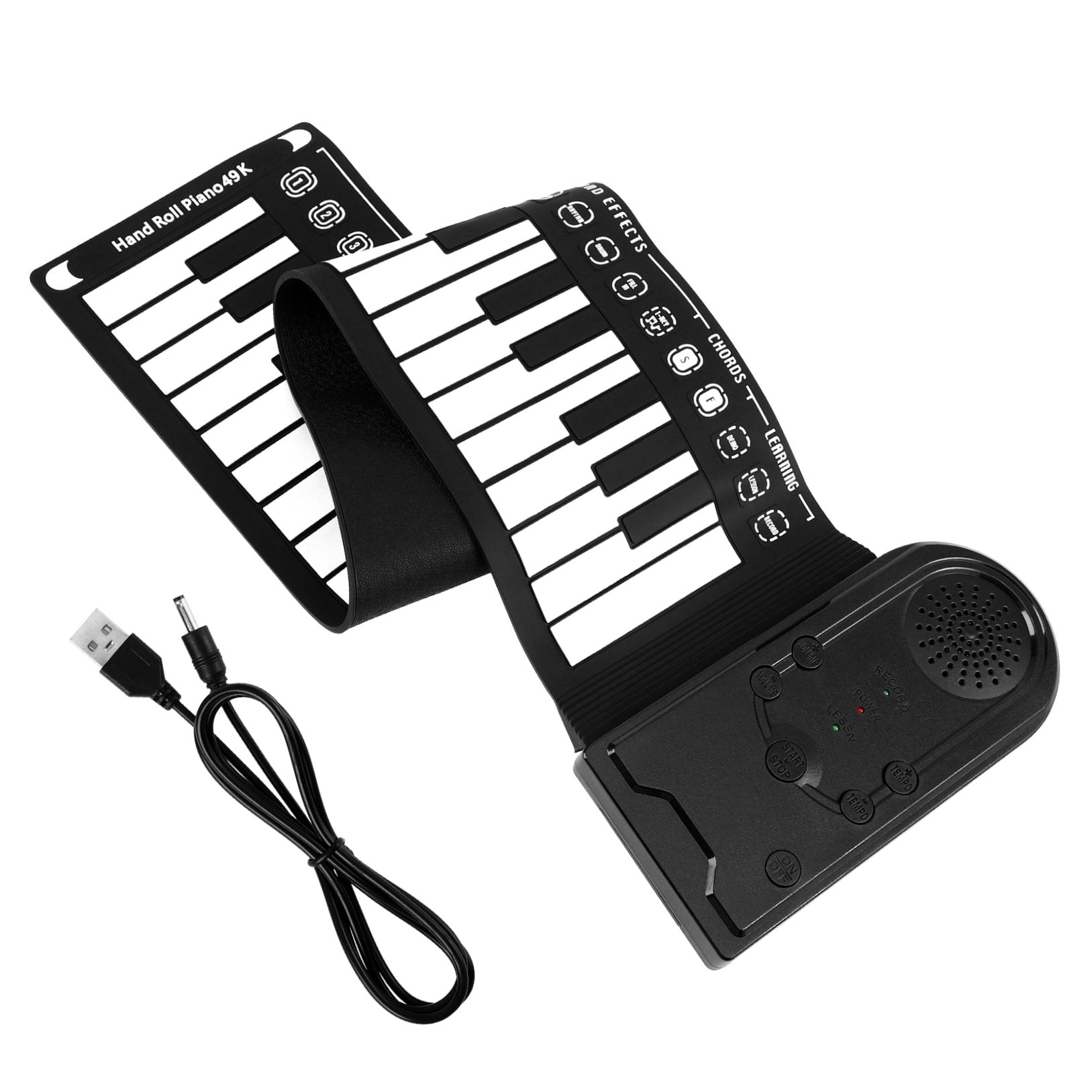 Soimiss Portable Keyboard Musical 49 Keys Black Silicone 1Pcs for Musicians