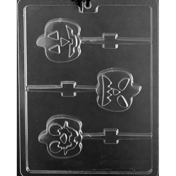 Grandmama's Goodies H180 Pumpkin Face Lollipop Halloween Chocolate Candy Soap Mold with Exclusive Molding Instructions
