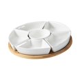 thumbnail image 4 of DOMELAY Divided Food Trays Easy to Store Ceramic Plates for Candy Hotel Entertaining No Rotatable Tray, 4 of 9