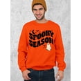 thumbnail image 2 of Spooky Season Halloween Shirt Cute Ghost Costume Crewneck Sweatshirt, 3XL, Orange, 2 of 6