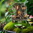 thumbnail image 4 of Eqslft Enchanted Treehouse Garden Stake, Acrylic Fairy Tale Tree House Yard Decor with Glowing Lanterns and Floral Accents, Miniature Garden Art Ornament, 4 of 7