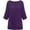 Purple, variant on IROINNID Womens Plus Size Tops Solid Three Quarter Sleeve Cotton Tops Blouse T-shirt,Yellow