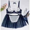 thumbnail image 1 of Uniforme de sirvienta sexy con perspectiva de costura de malla de encaje estilo Europa y Estados Unidos, traje sexy femenino, 1 of 6