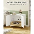 thumbnail image 4 of Cat Litter Box Enclosure Cabinet,Table Indoor Cat House for Living Room,White Gold, 4 of 9