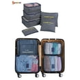thumbnail image 2 of Spencer 6Pcs Travel Luggage Storage Bag Portable Organizer Pouch Waterproof Clothes Packing Cubes Suitcase（Navy Blue Stars）, 2 of 6