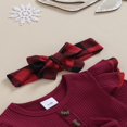 thumbnail image 4 of Tenues de Noël pour Bébé Fille Nouveau-Né Barboteuse à Volants Manches Longues Robe avec Bandeau, 4 of 7