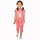thumbnail image 1 of Conjunto de dos piezas Honeeladyy de verano para niña, con cuello redondo, estampado pequeño, manga corta, cintura elástica y pantalones cortos, para uso diario (rosa, 2-3 años), 1 of 5