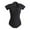Black, variant on Littleforbig Women's Cotton Scoop Neck Short Sleeve Bodysuit - Collared Black XS