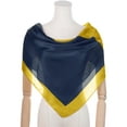 thumbnail image 2 of INSPIRE CHIC Women Contrast Color 35" Large Scarf Satin Silky Square Head Wrap Bandanas Navy Blue Yellow 90x90cm/35.4x35.4", 2 of 6