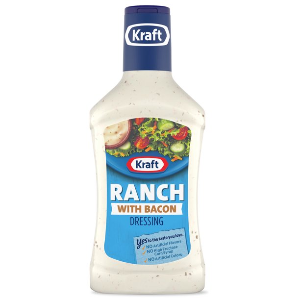 Kraft Ranch with Bacon Dressing , 16 fl oz Bottle