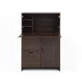thumbnail image 6 of Desk Cabinet, with Storage Drawer & Shelves, Fold-up Desktop, Ideal for Home, Office, Dormitory, Small Spaces W31.49"xD13.78"xH47.2" (Walnut), 6 of 12