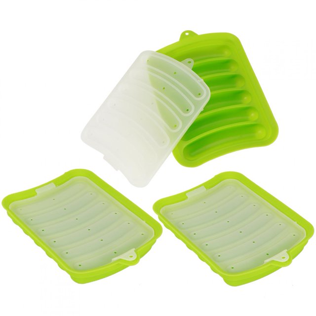 Hot Dog , Sausage Mould, Multi-purpose 3PCS For Hom DIY Ham Making Mould Kitchen Green