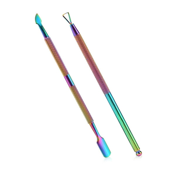 ZJQYDS 2PCS Cuticle Pusher and Cutter with Storage Case,Professional Cuticle Pusher Nail Polish Remover Stainless Steel Manicure Tool Set,Durable Pedicure Manicure Tools for Fingernails Toenails