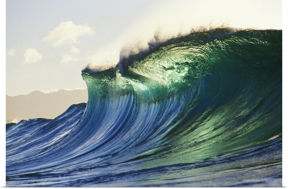 Great BIG Canvas "Hawaii, Oahu, North Shore; Large Green Blue Wave