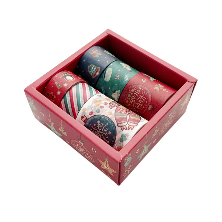 D-GROEE Christmas Holiday Washi Tape - 6 Rolls Winter Foil Washi Tape Set  with Santa Claus Snowflake Socks Cute Pattern Perfect for Christmas Card,  Gift Packaging, DIY Crafts, Kids' Art Projects 