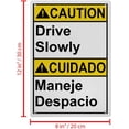 thumbnail image 2 of Weatherproof Vertical ANSI Forklift Sign (Drive Slowly - Maneje Despacio) 8 in" x 12 in" UV Resistant Indoor Outdoor Workplace Insdustrial Caution Warning Sign, 2 of 7
