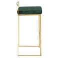 thumbnail image 3 of Fuji Contemporary-Glam Stackable Barstool in Gold with Green Velvet Cushion by LumiSource - Set of 2, 3 of 7