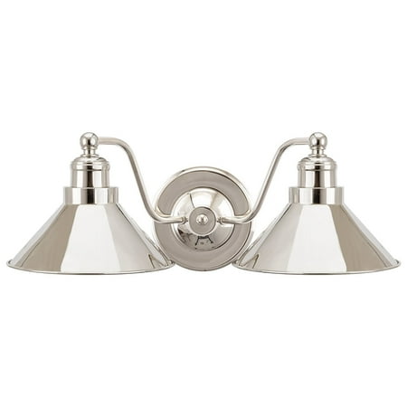 

Revel Welton 19 Modern Industrial 2-Light Wall Sconce Polished Nickel Finish