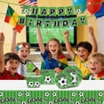 thumbnail image 6 of Soccer Birthday Party Supplies Set for 10 Guests, Green Football Theme Disposable Tableware with Banner, Tablecloth, Plates, Cups, Napkins & Cutlery, 6 of 6