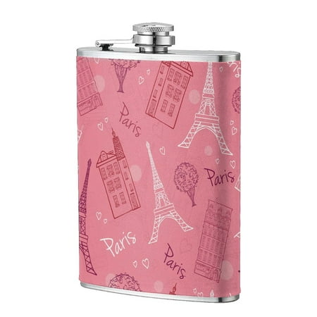 

Small Wine Pot 8oz Portable Wine Pot Stainless Steel Flagon 13.5in×9.5in Travel Sports Fishing Hunting Skiing Festival Camping Hiking Paris Love Valentine S Day Eiffel Tower