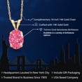 thumbnail image 2 of Gem Stone King 0.76 Ct Oval Fancy Pink Zirconia 14K Yellow Gold Pendant with Chain, 2 of 6