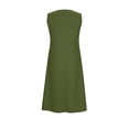 thumbnail image 6 of Ounisa Womens Summer Dress V Neck Sleeveless Solid Color Button Pocket Faux Cotton Linen Long Trendy Dresses S-2XL, 6 of 7
