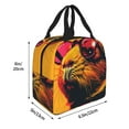 thumbnail image 2 of KLL Watercolor Glasses Guinea Pig Print Insulated Lunch Bag Women, Reusable Cute Tote Lunch Box for Adult & Men, Leakproof Cooler Lunch Bags for Work Office Travel Picnic, 2 of 5