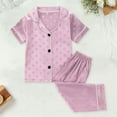 thumbnail image 2 of Zszcpp Newborn Kids Pj'S Outfit Lounge Set Girls Boys Dot Polka Print T-Shirt Loungewear Button Down Pants Set Short Sleeve Sleepwear Clothes Sets, 2 of 5