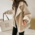 thumbnail image 6 of Women's Faux Shearling Moto Jacket Thick Lined Parka Winter Shearling Coat Leather Jacket with Pockets, 6 of 8