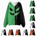 thumbnail image 5 of Towmus Hoodies for Women Graphic Halloween Fleece Sweatshirt Jackets Long Sleeve Y2k Hoodies Pullover Streetwear, 5 of 6
