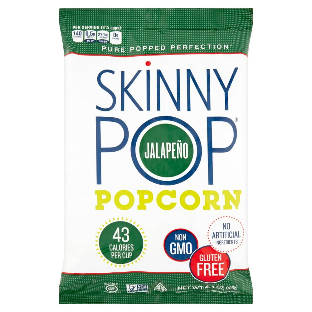Skinny Pop Jalapeño Popcorn, 4.4 oz, 12 pack