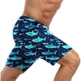 thumbnail image 4 of YHAJDS Mens Hawaiian Palm Print Swim Trunks with Pockets Quick Dry Mesh Lining Beach Shorts, 4 of 4