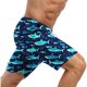 thumbnail image 4 of Ceisia Men's 2-in-1 Quick Dry Swim Trunks Shark Print Elastic Waist Beach Shorts with Compression Liner Gift, 4 of 5