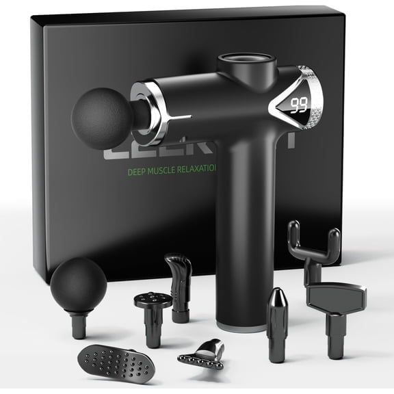LEERCON Deep Tissue Muscle Relief Massage Gun with 8 Interchangeable Heads