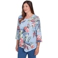 thumbnail image 3 of Alfred Dunner Womens Tropical Print Knit Top With Necklace, 3 of 4