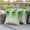 thumbnail image 4 of Fantasy Spring Plant Pillow Covers 2 Pack Watercolor Gradient Green Eucalyptus Leaf Pillowcase Waterproof Outdoor Throw Pillow Cover for Patio Garden Square Cushion 16”x16”, 4 of 9