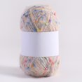 thumbnail image 1 of Xiao Hua Rollo de 50 g de mohair con lunares de colores, hilo suave para tejer a mano, ganchillo, para bufandas, chales y manualidades, color beige., 1 of 4
