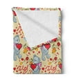 thumbnail image 2 of Valentine's Day Soft Flannel Fleece Blanket, Romantic Cartoon Teddy Bears Holding Hearts Blooming Roses with Love Texts, Cozy Plush for Indoor and Outdoor Use, 50" x 60", Multicolor, by Ambesonne, 2 of 5