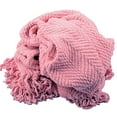 thumbnail image 2 of Home Soft Things Couverture en Tricot Tweed 60 Pouces x 80 Pouces Rose Bonbon, 2 of 5