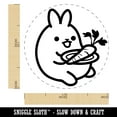 thumbnail image 2 of Cute Kawaii Bunny Rabbit Eating a Carrot for Lunch Self-Inking Rubber Stamp Ink Stamper - Purple Ink - Medium 1 Inch, 2 of 7