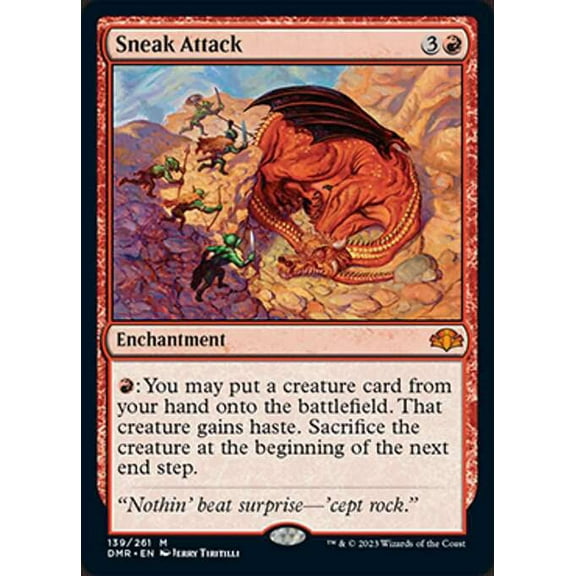 MtG Dominaria Remastered Mythic Rare Sneak Attack (FOIL) #139
