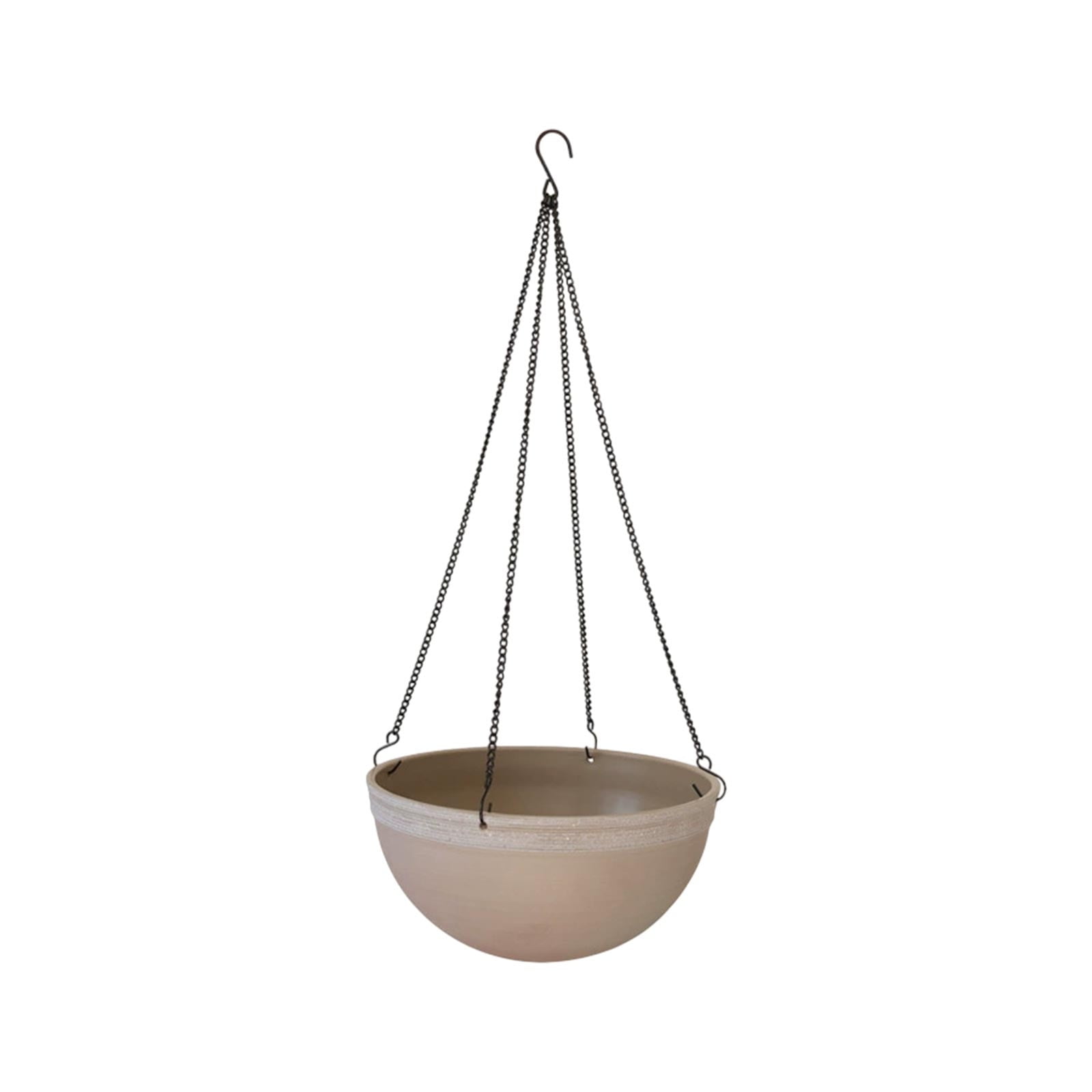 Red Beige Hanging Flower Pot for Ivy Succulents Plants, Large Plastic Garden Planter Basket with Chain, Outdoor Indoor Lazy Person Gardening Decor for Patio Balcony Porch Wall