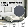thumbnail image 4 of vidaXL Full Bed Frame, Velvet Upholstered Platform Bed Frame, Dark Gray, No Mattress, 4 of 10
