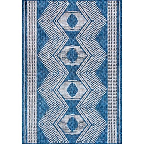 Alfombra de interior/exterior de Nuloom Ranya Tribal, 3 '6 "x 5', azul nuLOOM Ver descripción